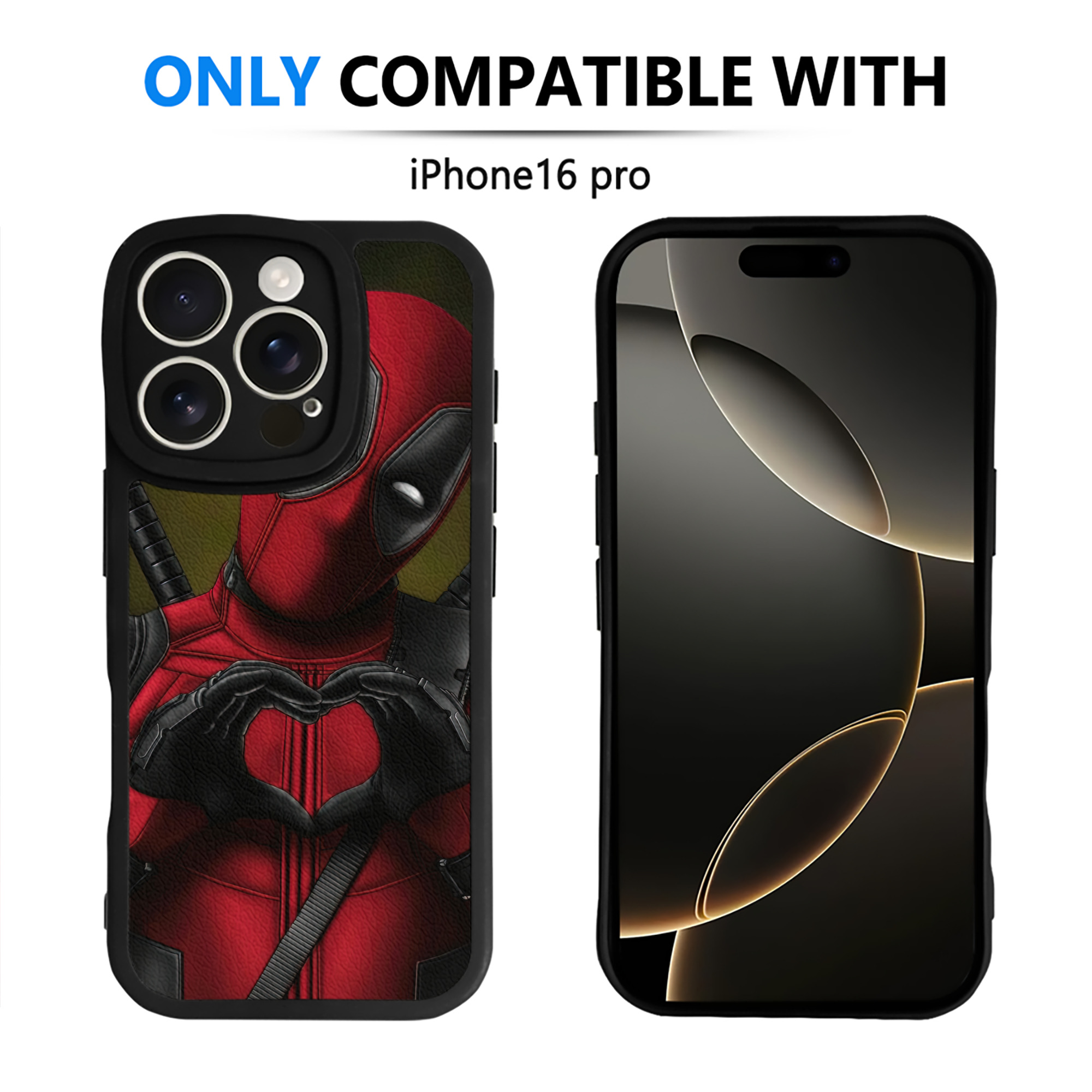 （画像用） Deadpool デッドプール 【iPhone 16シリーズ対応】シリコンスマホケース（レザー調） 材質：シリコン